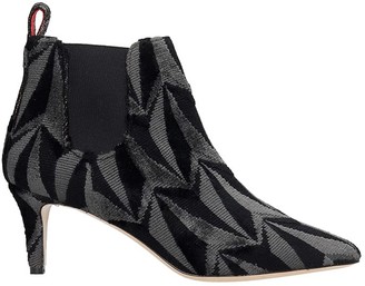 black fabric booties