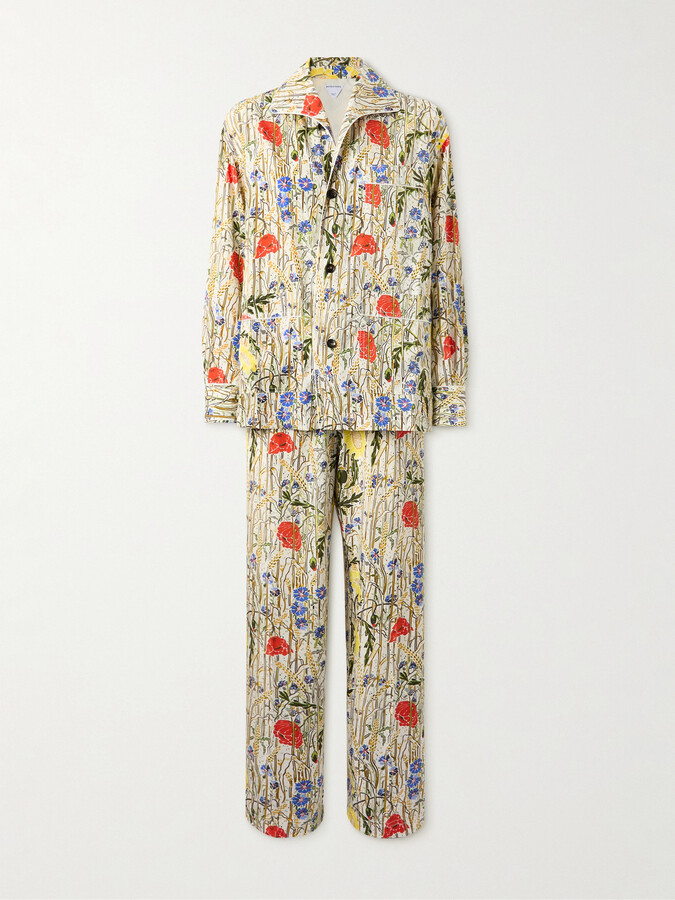 Bottega Veneta - Floral-print Satin-twill Shirt And Pants Set - Multi