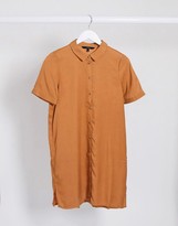 Thumbnail for your product : Vero Moda short sleeve shirt dress in tan
