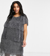 Thumbnail for your product : Vero Moda Curve tiered midi dress in silver