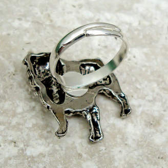 Wild Life Designs Bulldog Ring Antiqued Pewter