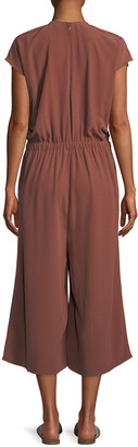 Eileen Fisher Plus Size Crepe Cropped Jumpsuit