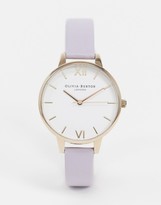 Thumbnail for your product : Olivia Burton OB16DE09 white dial leather watch in lilac