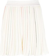 Contrast-Stripe Pleated Shorts 