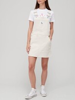 Thumbnail for your product : Calvin Klein Jeans Organic Cotton Dungaree Dress - Cream