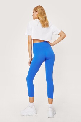 Nasty Gal Womens Sculpted Seamless Cropped Ribbed Workout Leggings