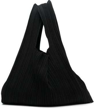 Sminfinity Pleated Silk-Blend Tote Bag