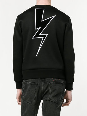 Neil Barrett lightning bolt applique sweatshirt