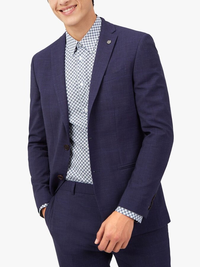 check blue coat pant