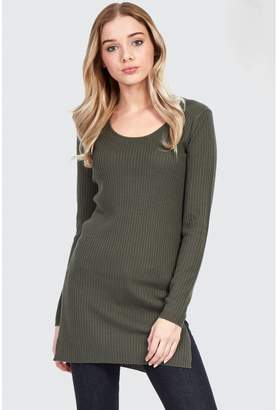 Select Fashion Fashion Womens Green Scoop Rib Tunic - size 6