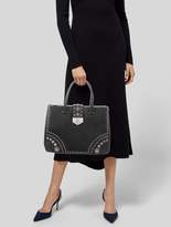 Thumbnail for your product : Prada Studded Saffiano Double Zip Tote Black Studded Saffiano Double Zip Tote