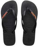 Thumbnail for your product : Havaianas Rubber Logo Black Orange Neon Thong