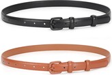 Thumbnail for your product : JASGOOD Women Skinny Leather Belt Thin Waist Jeans Belt for Pants in Pin Buckle Belt (3-Brown