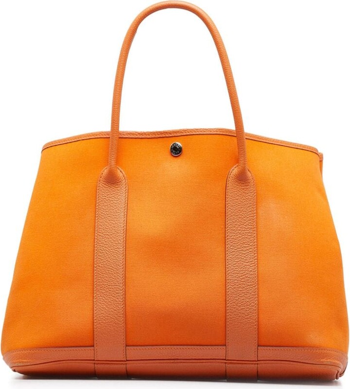 Hermes Garden Party Bag Togo Leather In Orange
