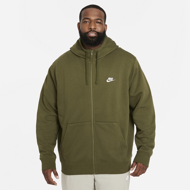 olive green nike zip up