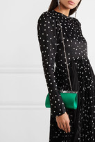 Thumbnail for your product : Christian Louboutin Palmette Embellished Satin Clutch - Green