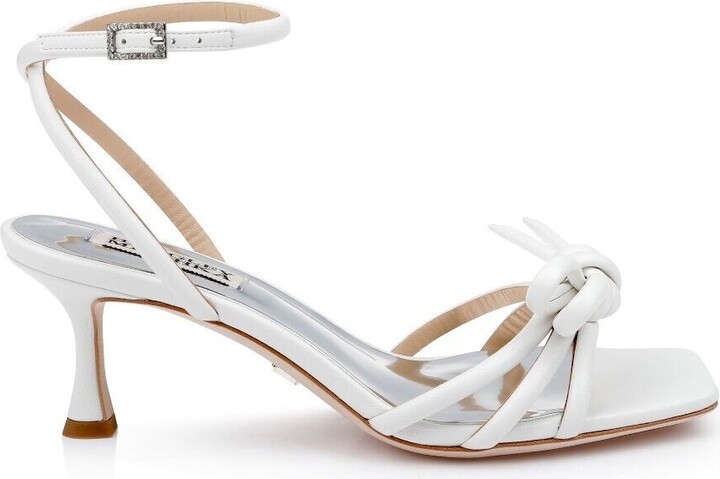 Badgley Mischka Women's Loyalty MP7223 5.5 Kitten Heel Knot Detail Sandals ZPO1214