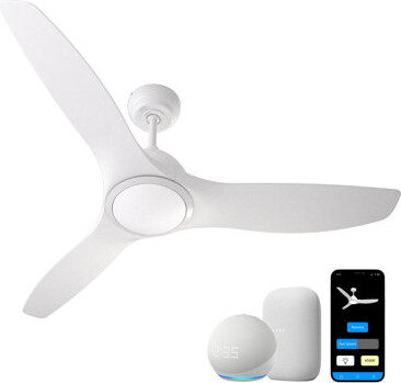 ProMounts ONE Smart Modern All Season 52" Ceiling Fan with LED Light, Remote, Reversible and Compatible with Alexa/Google 6 Speeds and Light Kit included