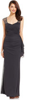 Thumbnail for your product : Patra Embellished Illusion Ruched Gown