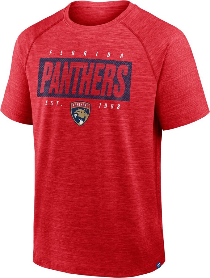 Fanatics NHL Men's Florida Panthers Red Clutch Poly Short Sleeve T-Shirt, Small
