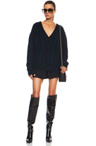 Thumbnail for your product : Proenza Schouler Two Tone Cable-Knit Cashmere Sweater in Emerald & Black
