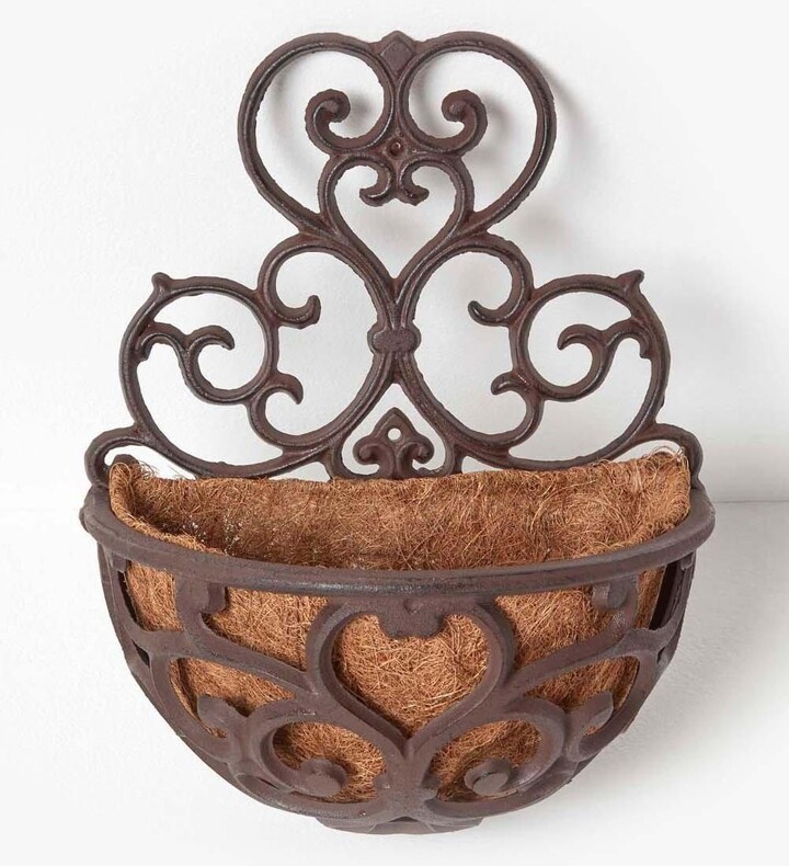 Homescapes Cast Iron Hayrack Wall Mounted Hanging Basket ShopStyle Decor
