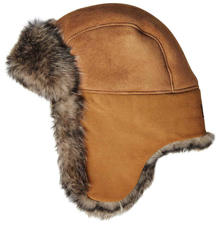 UGG Casquette de trappeur en cuir et doublure fourrure - ShopStyle Hats