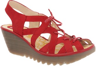 red lace wedges