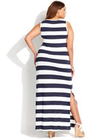 Thumbnail for your product : INC International Concepts Plus Size Sleeveless Striped Maxi Dress
