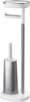 Joseph Joseph EasyStore Plus Free Standing Toilet Paper Holder with Flex Steel Toilet Brush