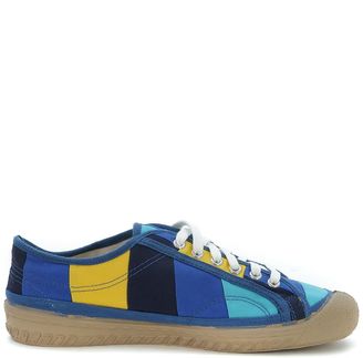 Comme des Garcons Blue And Yellow Patchwork Sneakers