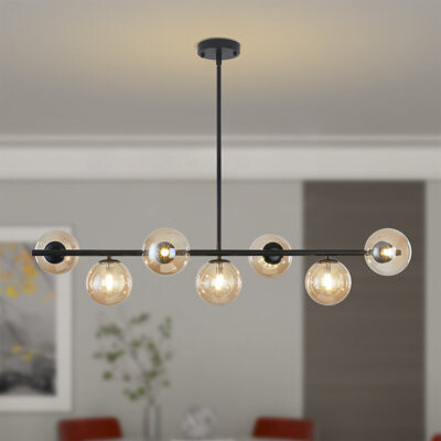 Mercer41 Kason Modern 7-Lights linear globe chandelier