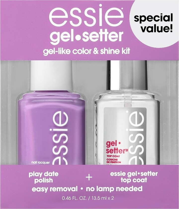 Essie Gel Setter Nail Polish Kit Soft Purple + Top Coat 2pc/0.92 fl
