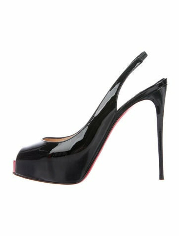christian louboutin black peep toe heels