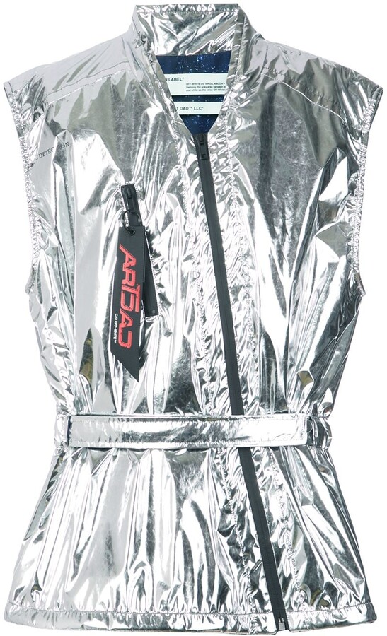 Off-White Metallic Gilet - ShopStyle Jackets