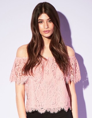 Lipsy All Over Lace Bardot Top