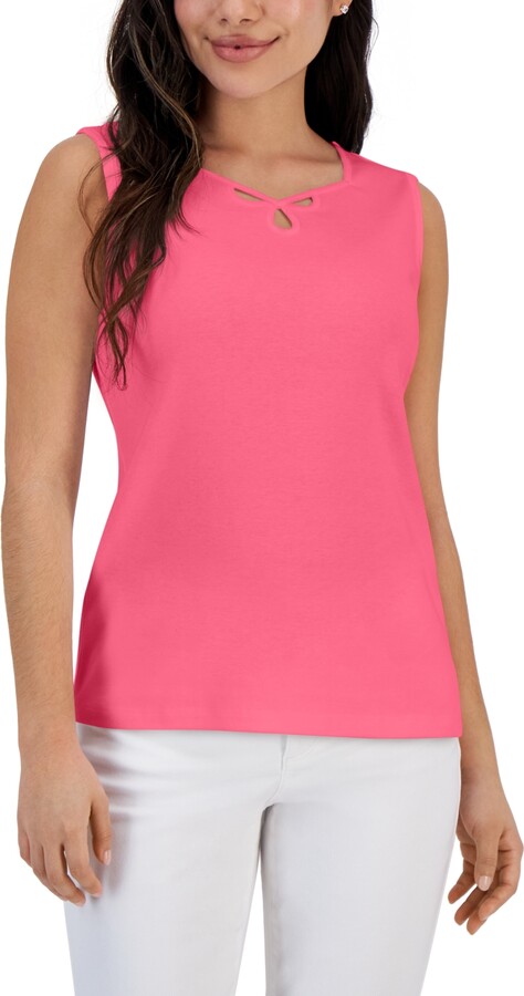 Karen Scott Cotton Short Sleeve Polo Shirt, Created for Macy's - ShopStyle  Tops