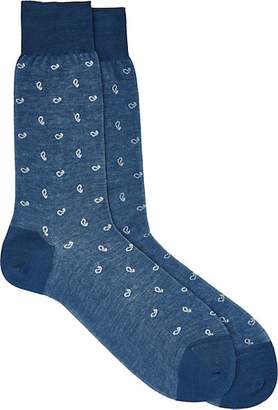 Barneys New York Men's Paisley Socks - Blue