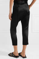 Thumbnail for your product : Nili Lotan Paris Cropped Silk-charmeuse Pants - Black