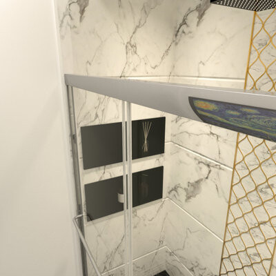 fengshu Shower Doors: Double Sliding Collision, 304 Stainless Steel Handle, Nano Clean Tempered Glass, Explode Film, Smooth Sliding, Gorgeous Leak Scheme With