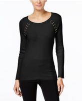 Thumbnail for your product : INC International Concepts Petite Lace-Up Sweater, Only at Macy's