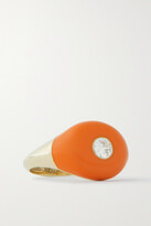 Thumbnail for your product : CHARMS COMPANY Les Bonbons 14-karat Gold, Enamel And Quartz Ring - Orange - 4