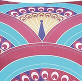 Thumbnail for your product : LES OTTOMANS Peacock-Print Silk-Blend Cushion