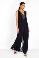 Thumbnail for your product : Black Embellished Overlay Jumpsuit