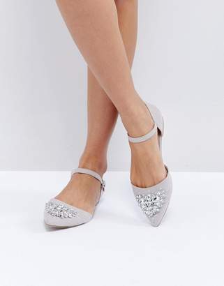 New Look Jewelled 2 Part Pointed Flat Shoe