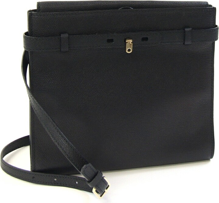 Valextra Black Leather Shoulder Bag (Pre-Owned)