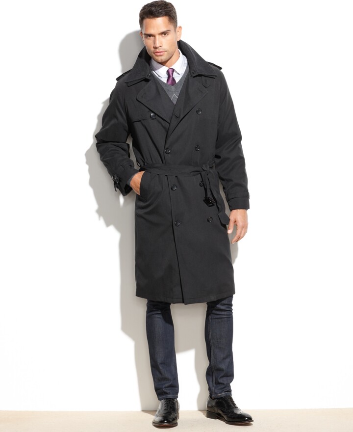 London Fog Men Classic Fit Iconic Belted Trench Raincoat