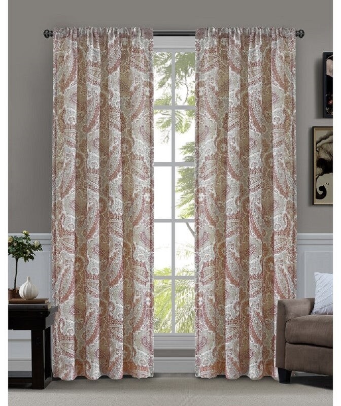 Keeco Corisandra Farmhouse Paisley Window Curtain Panel ShopStyle