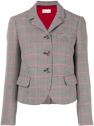 RED Valentino Cropped Check Pattern Jacket