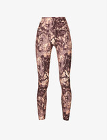 Thumbnail for your product : Lorna Jane Marble-print 7/8 high-rise stretch-jersey leggings